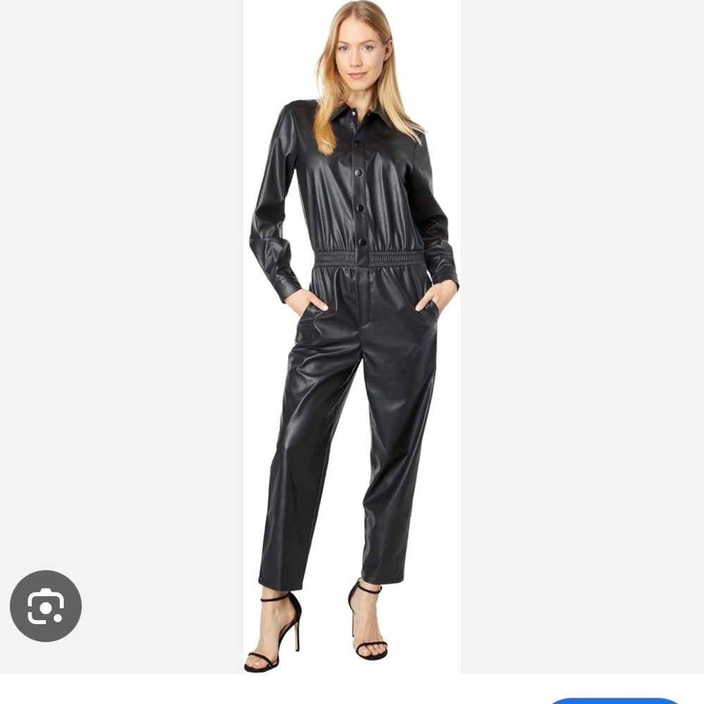 n:PHILANTHROPY Black Faux Leather Jumpsuit